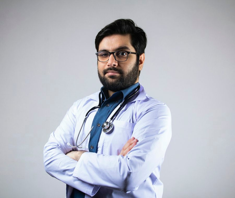 Placeholder photo of a doctor